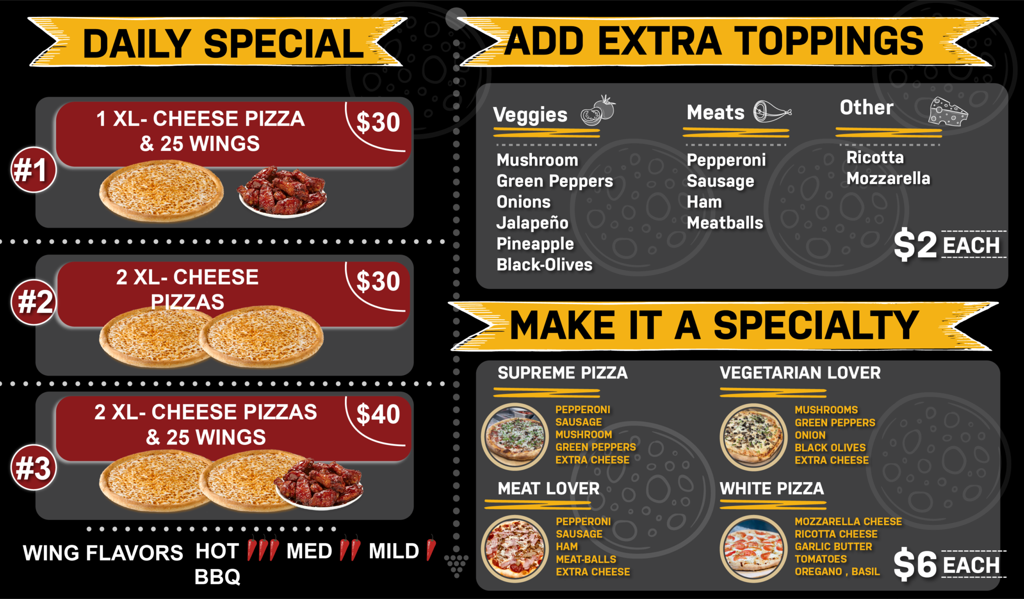 #1Brothers Pizza dinner special